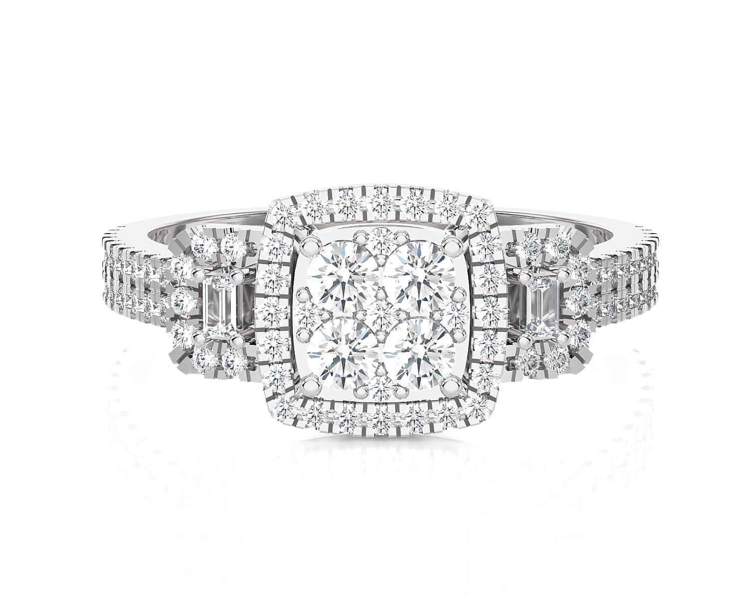 5/8 ctw Round Lab Grown Diamond Halo Engagement Ring