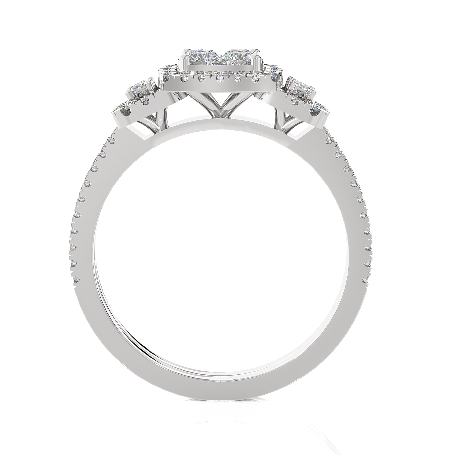 5/8 ctw Round Lab Grown Diamond Halo Engagement Ring