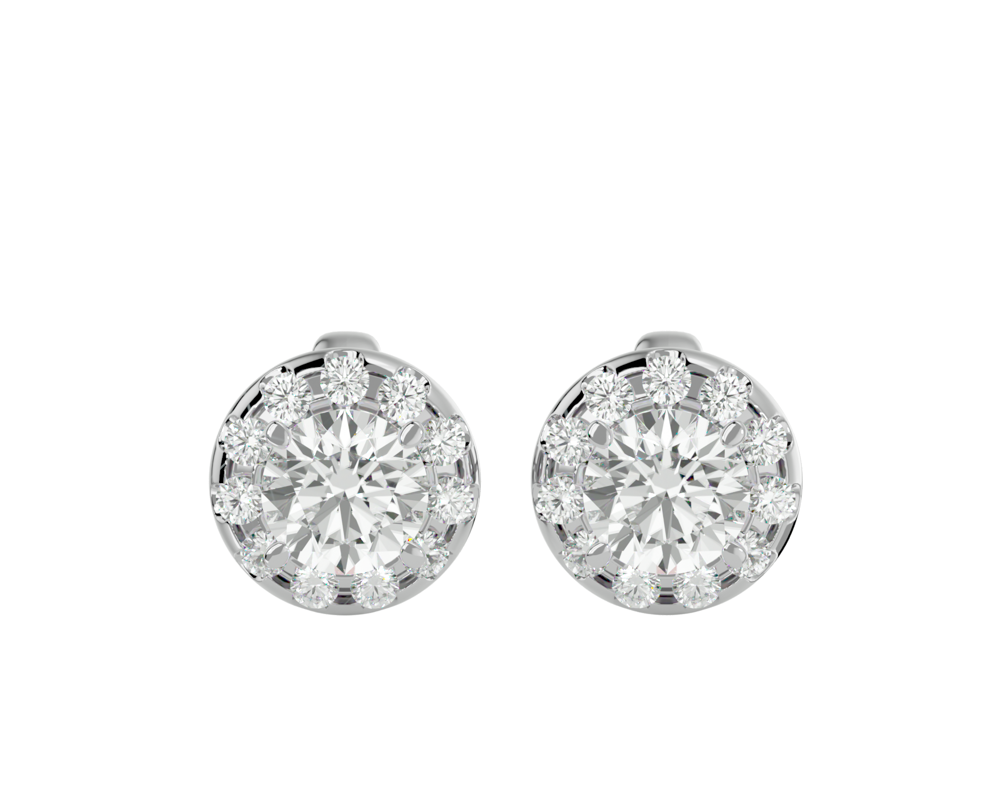 Round Lab Grown Diamond Halo Stud Earrings