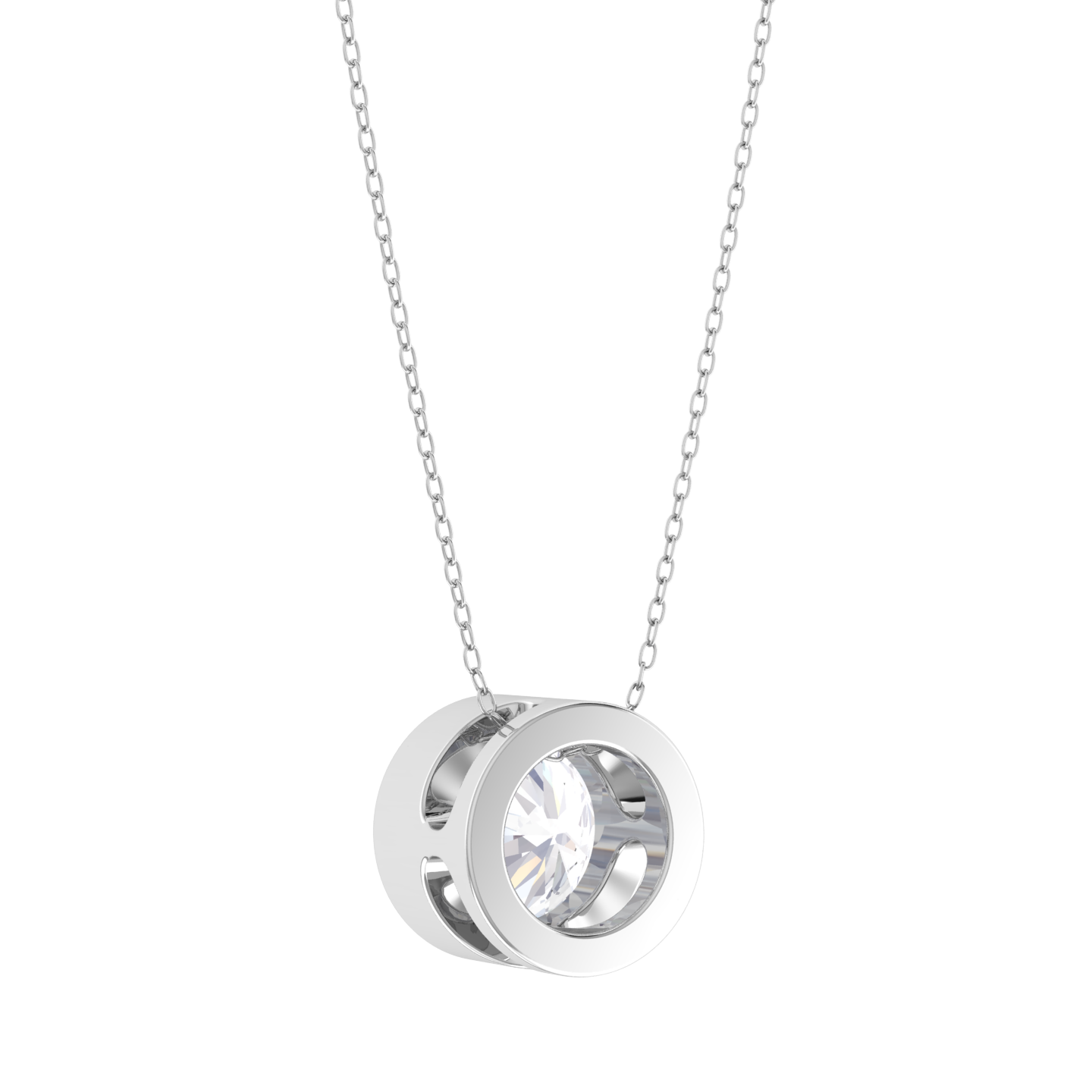 Round Lab Grown Diamond Solitaire Pendant