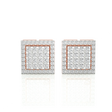 Round Lab Grown Diamond Halo Stud Earrings