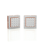 Round Lab Grown Diamond Halo Stud Earrings