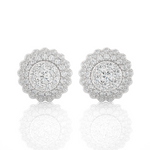 Round Lab Grown Diamond Halo Stud Earrings