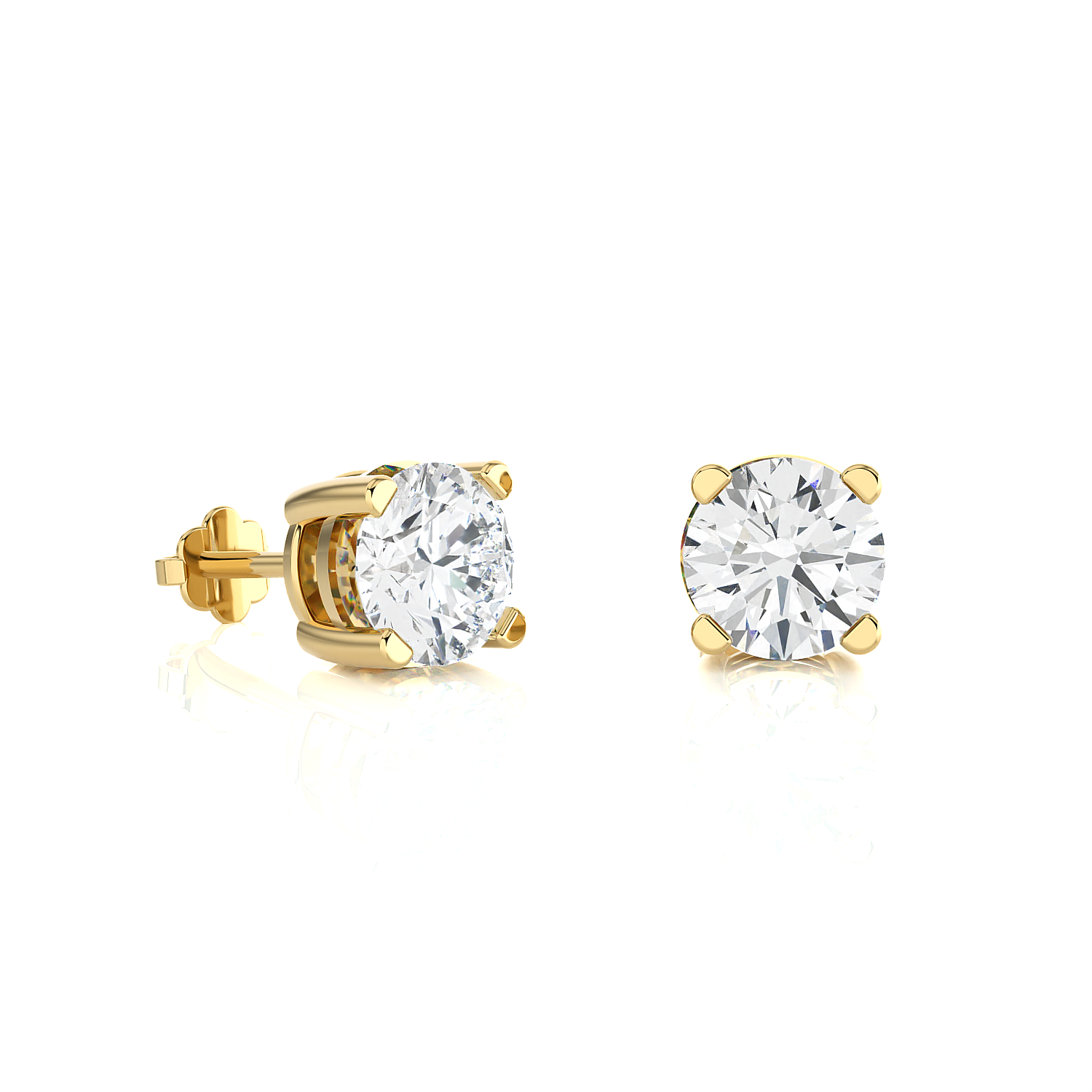 Round Lab Grown Diamond Solitaire Stud Earrings