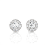 Round Lab Grown Diamond Halo Stud Earrings