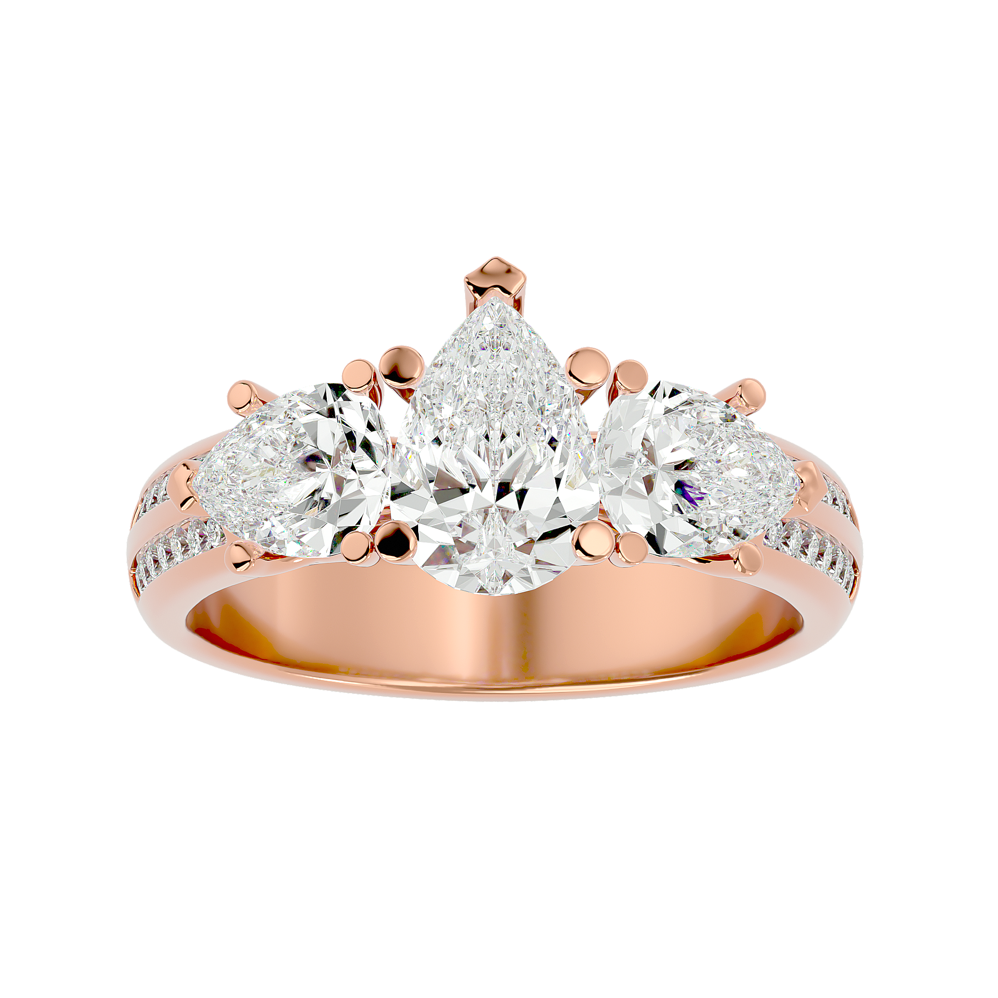 3 ctw Pear-Shaped Three Stone Lab Grown Diamond Ring