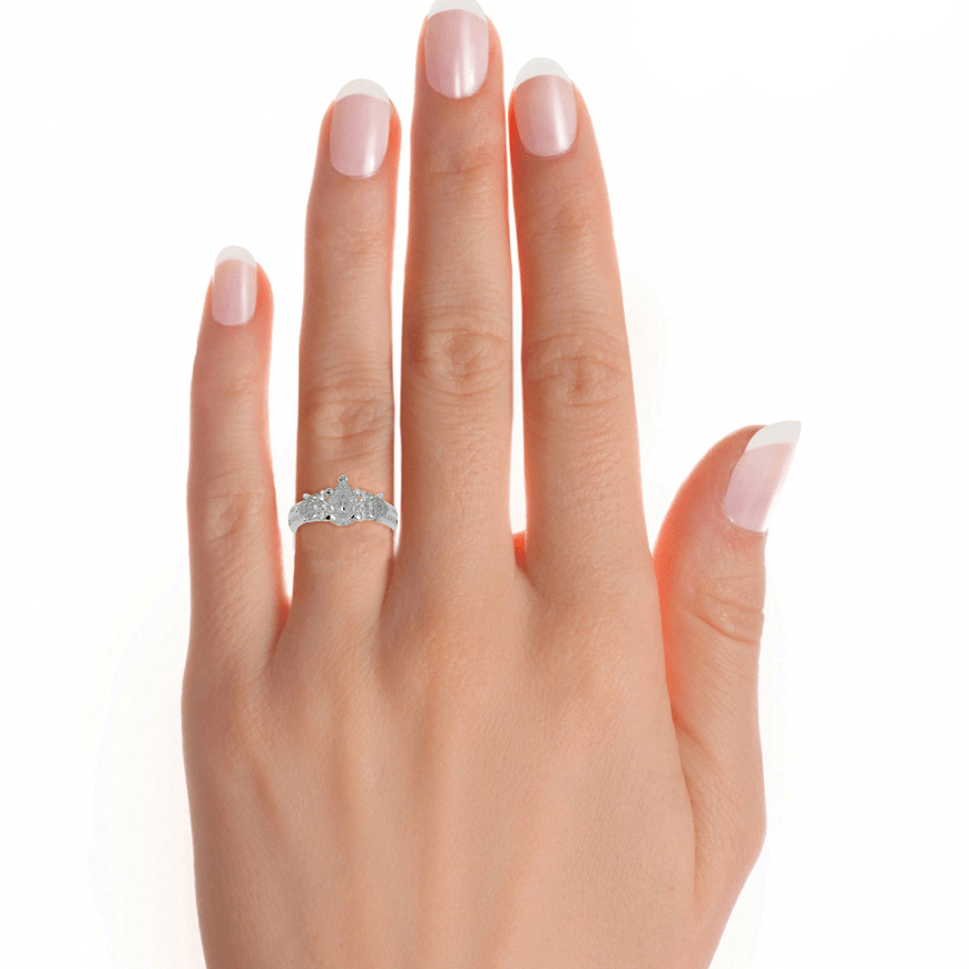 3 ctw Pear-Shaped Three Stone Lab Grown Diamond Ring