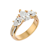 3 ctw Pear-Shaped Three Stone Lab Grown Diamond Ring