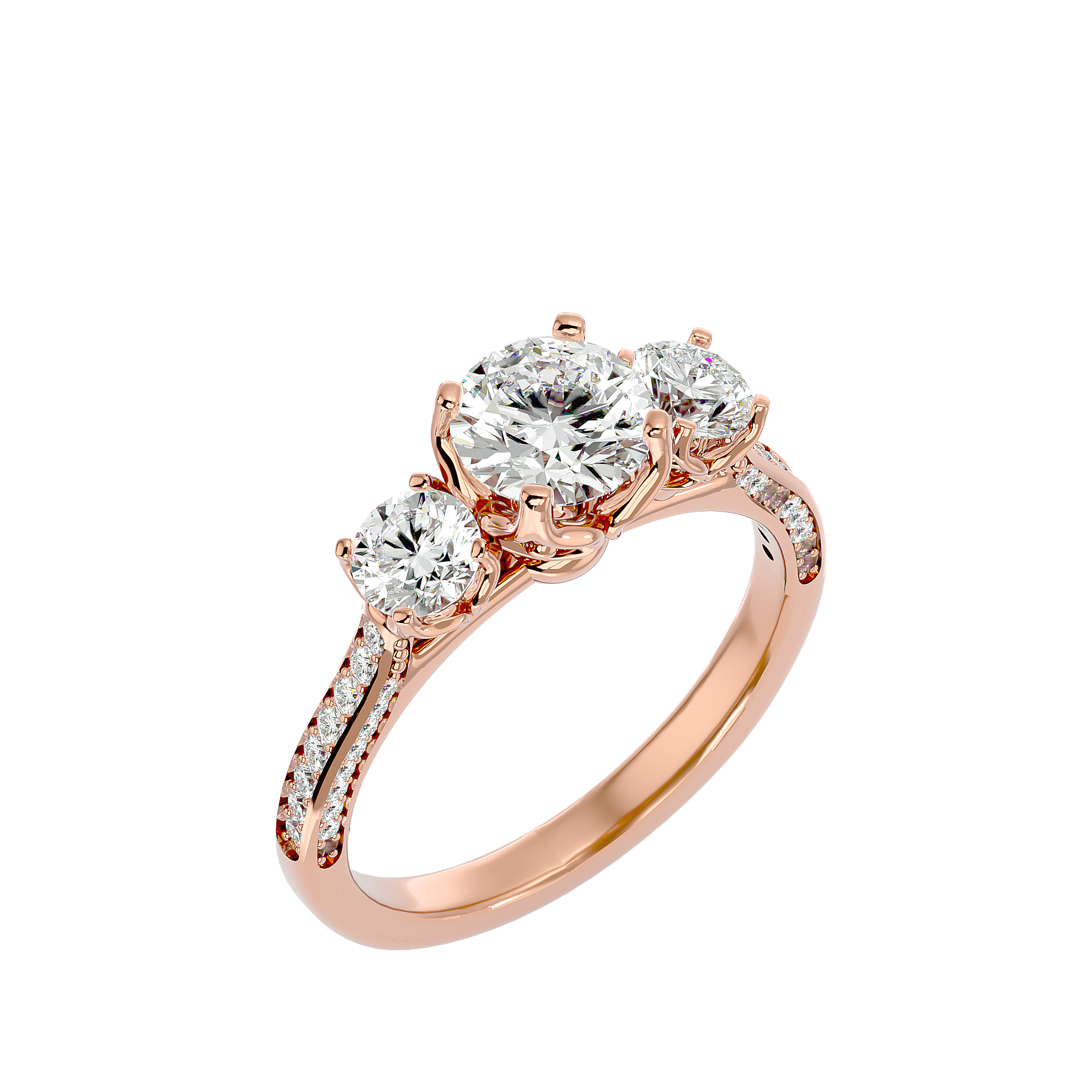 2 ctw Round Three Stone Lab Grown Diamond Ring