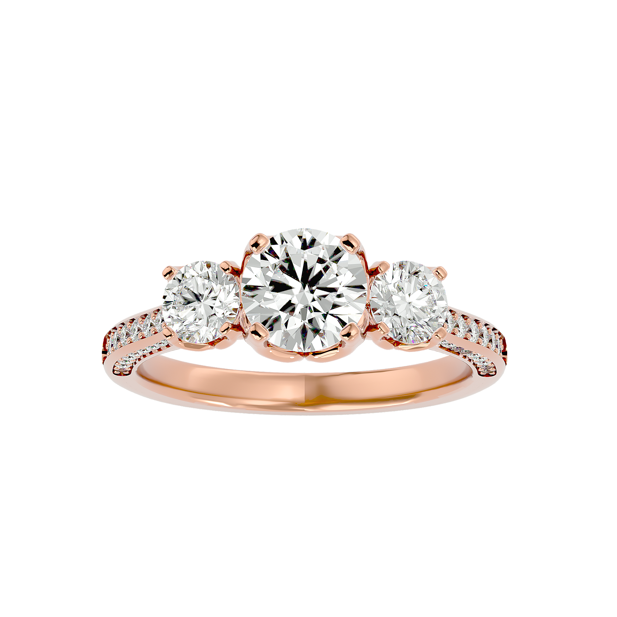 2 ctw Round Three Stone Lab Grown Diamond Ring
