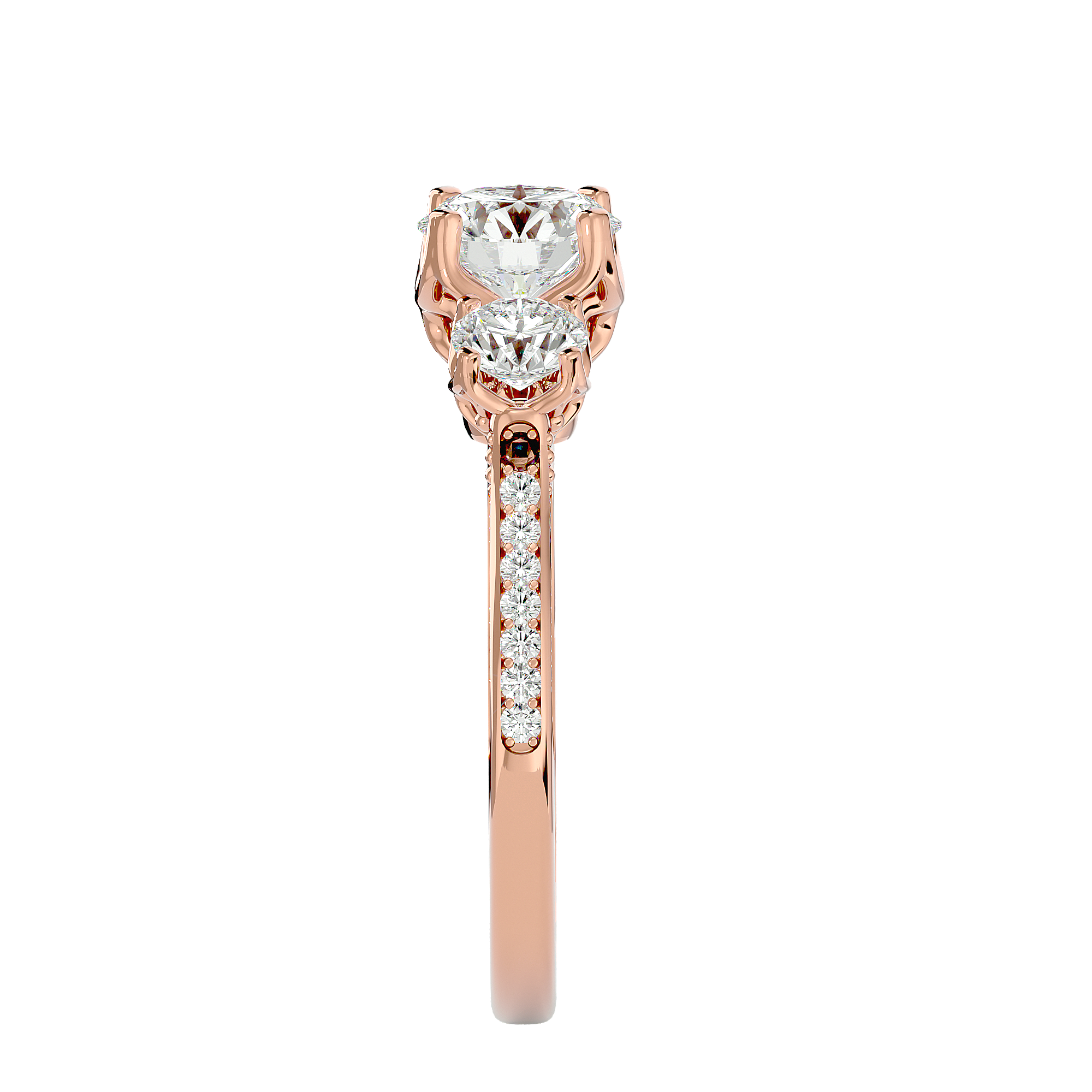 2 ctw Round Three Stone Lab Grown Diamond Ring