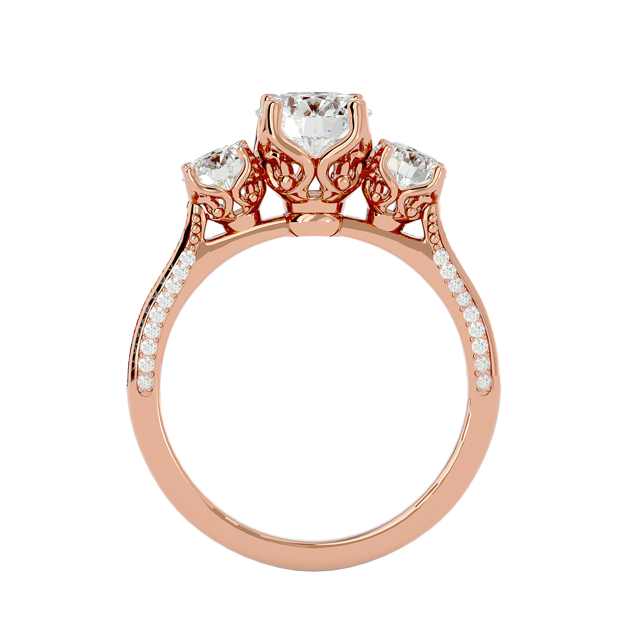 2 ctw Round Three Stone Lab Grown Diamond Ring