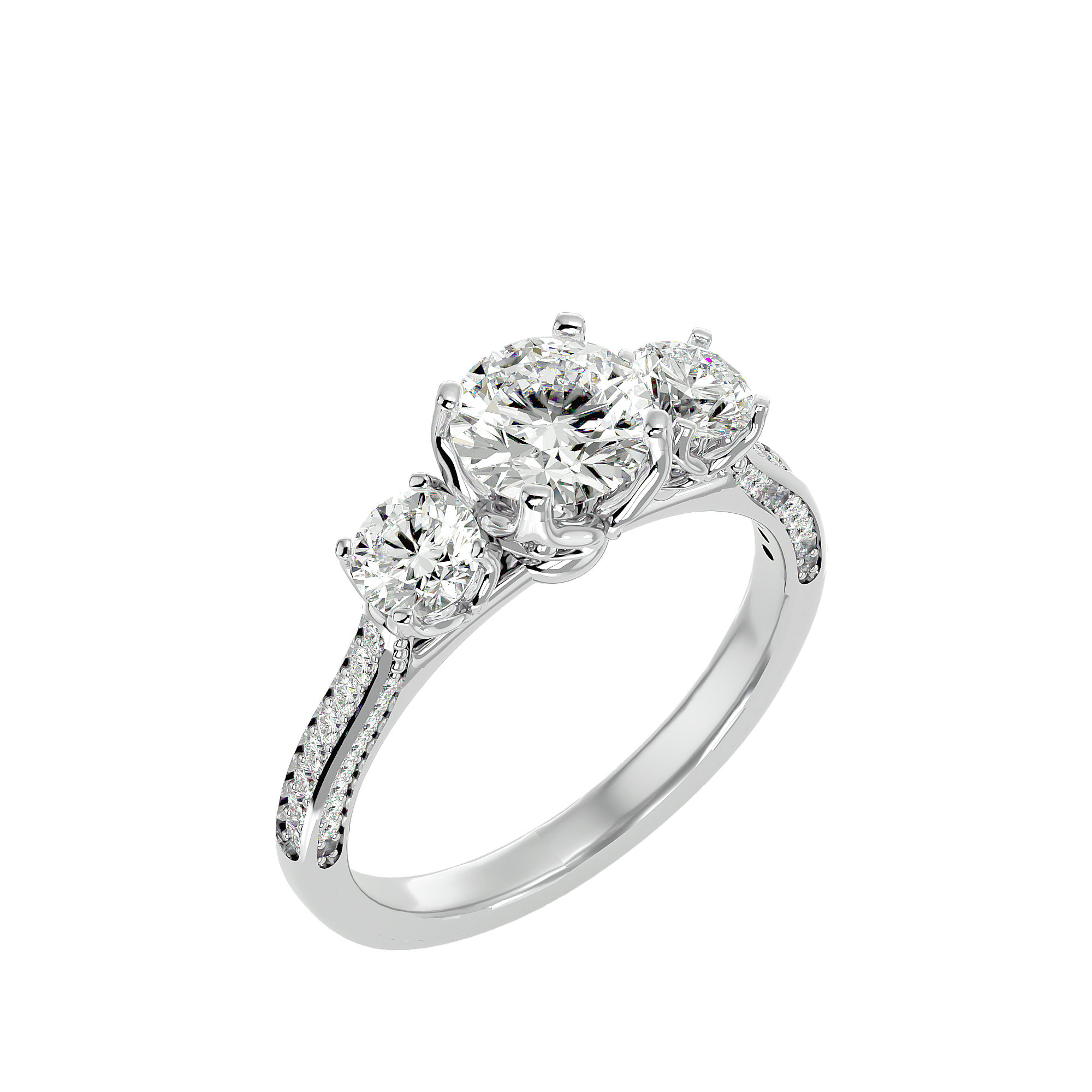 2 ctw Round Three Stone Lab Grown Diamond Ring