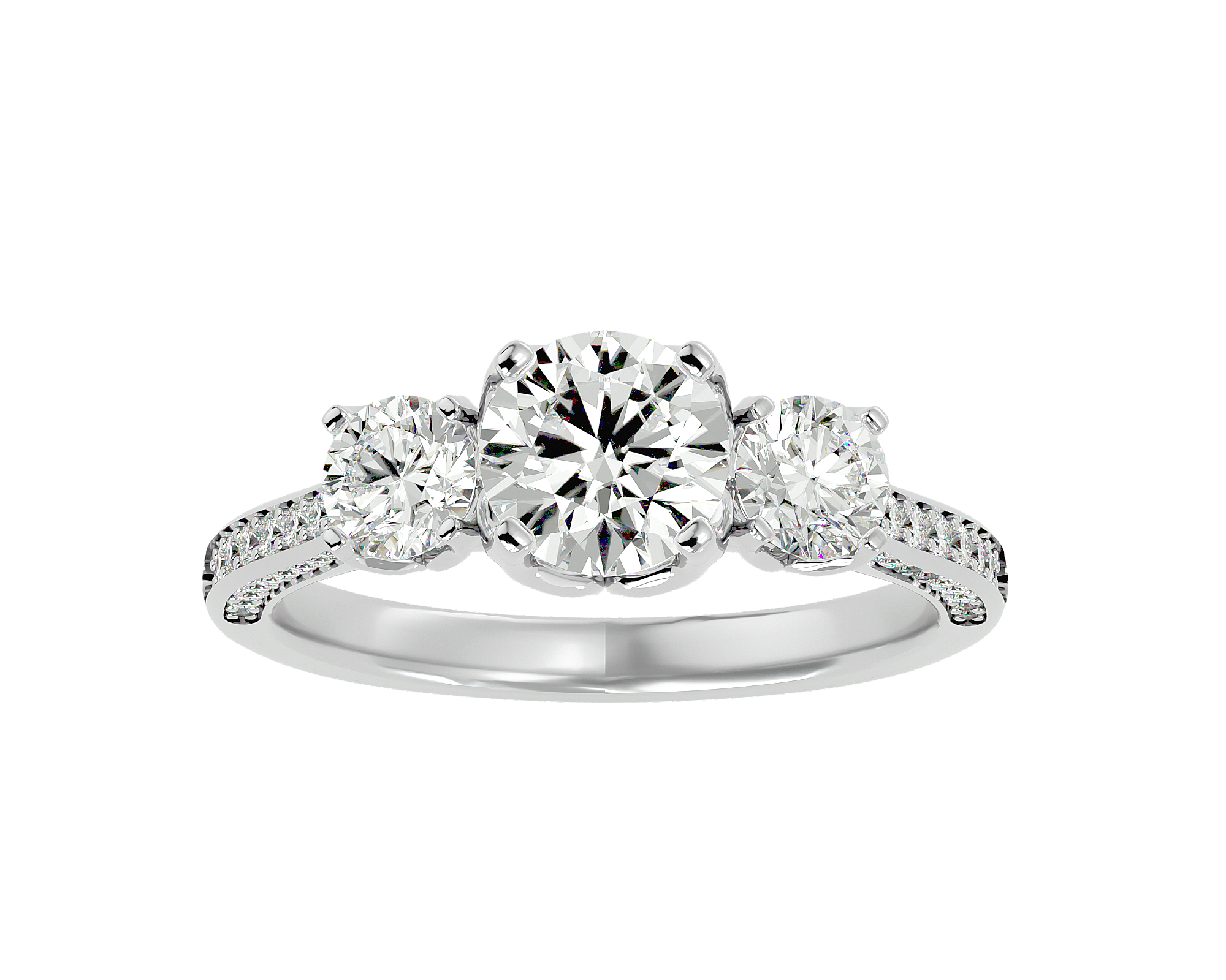 2 ctw Round Three Stone Lab Grown Diamond Ring