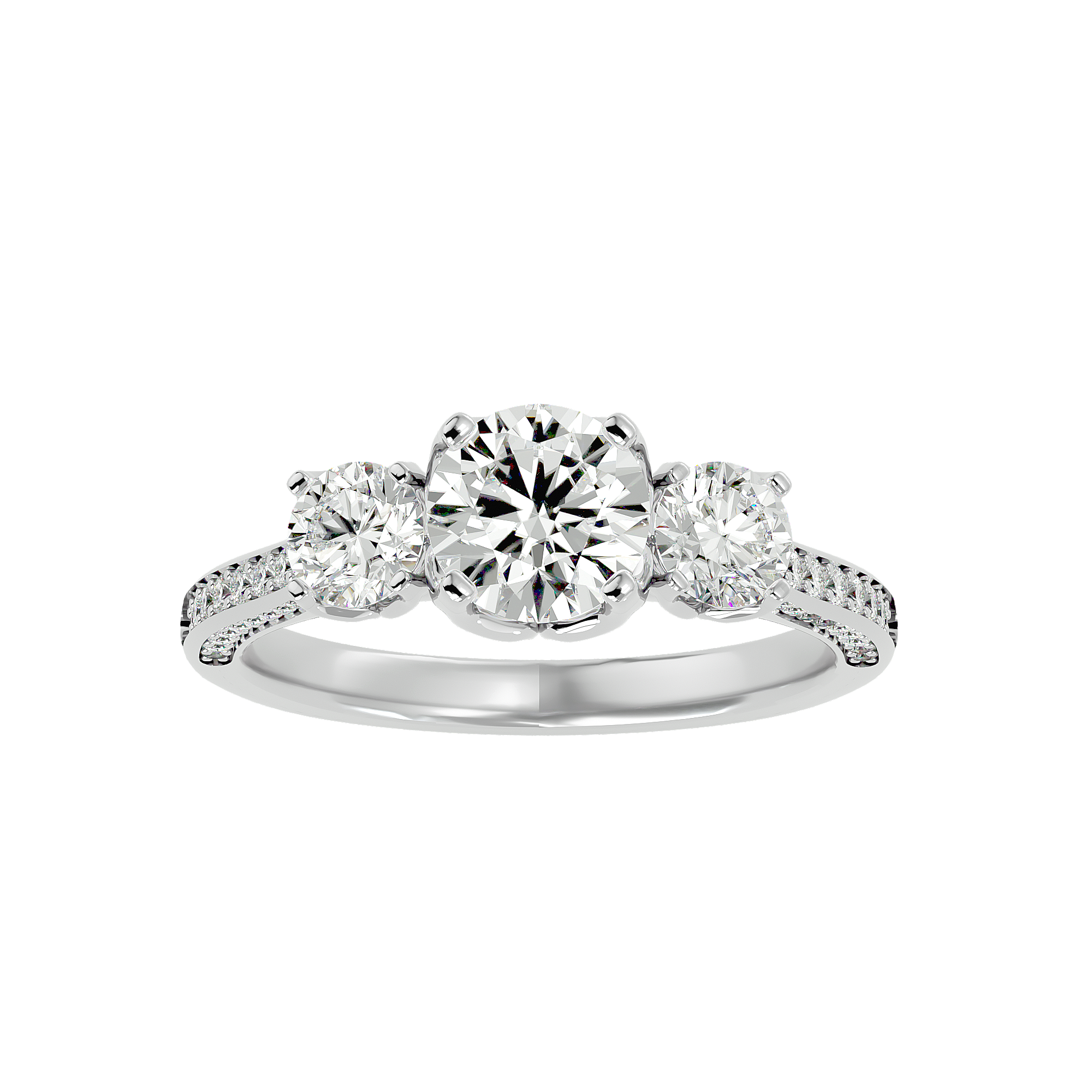 2 ctw Round Three Stone Lab Grown Diamond Ring
