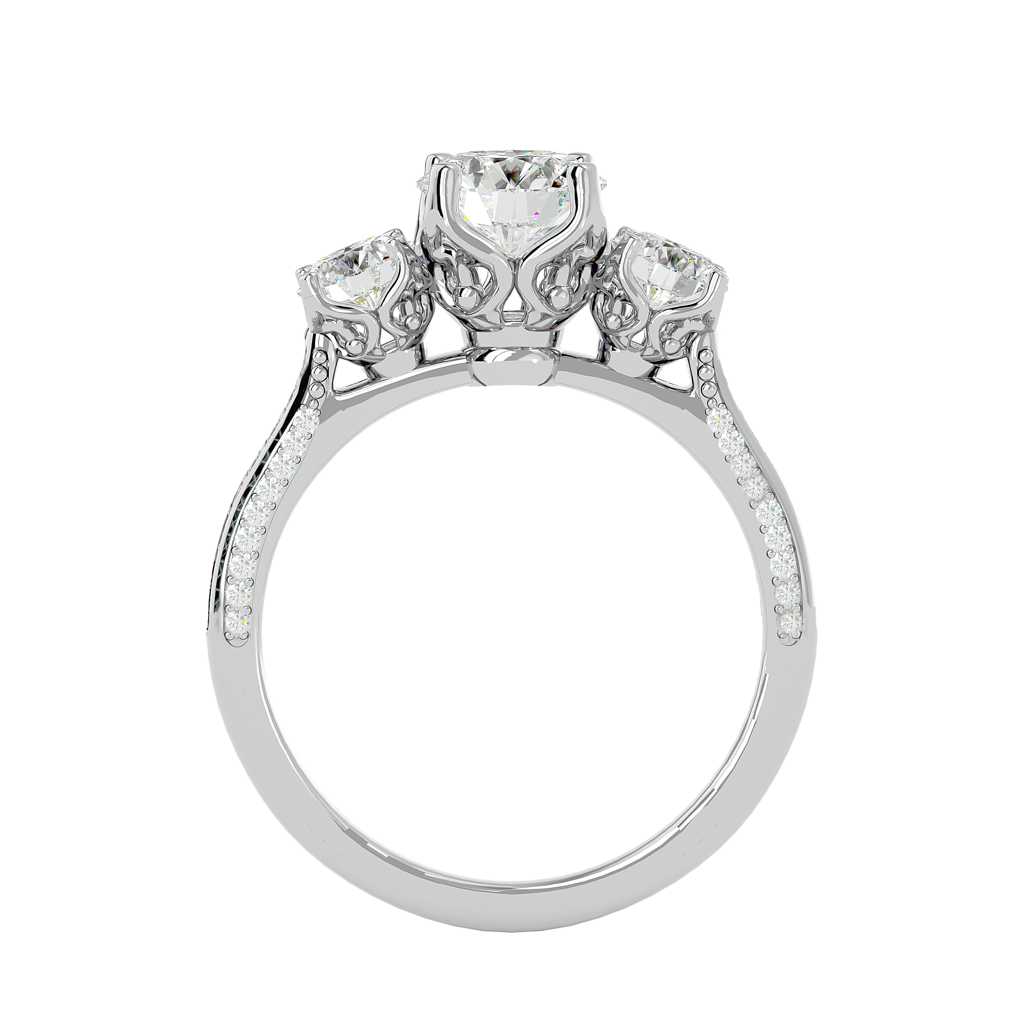 2 ctw Round Three Stone Lab Grown Diamond Ring