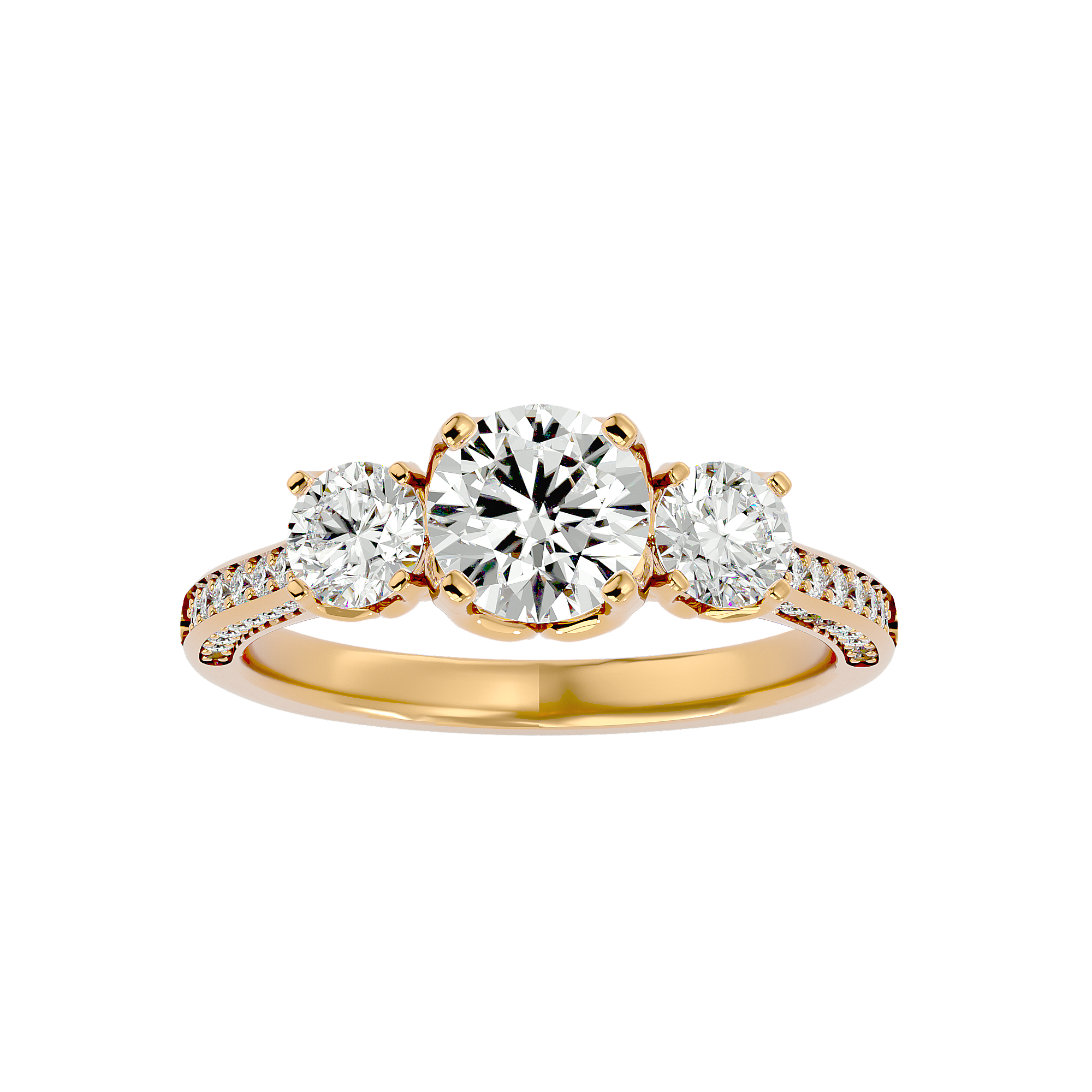 2 ctw Round Three Stone Lab Grown Diamond Ring