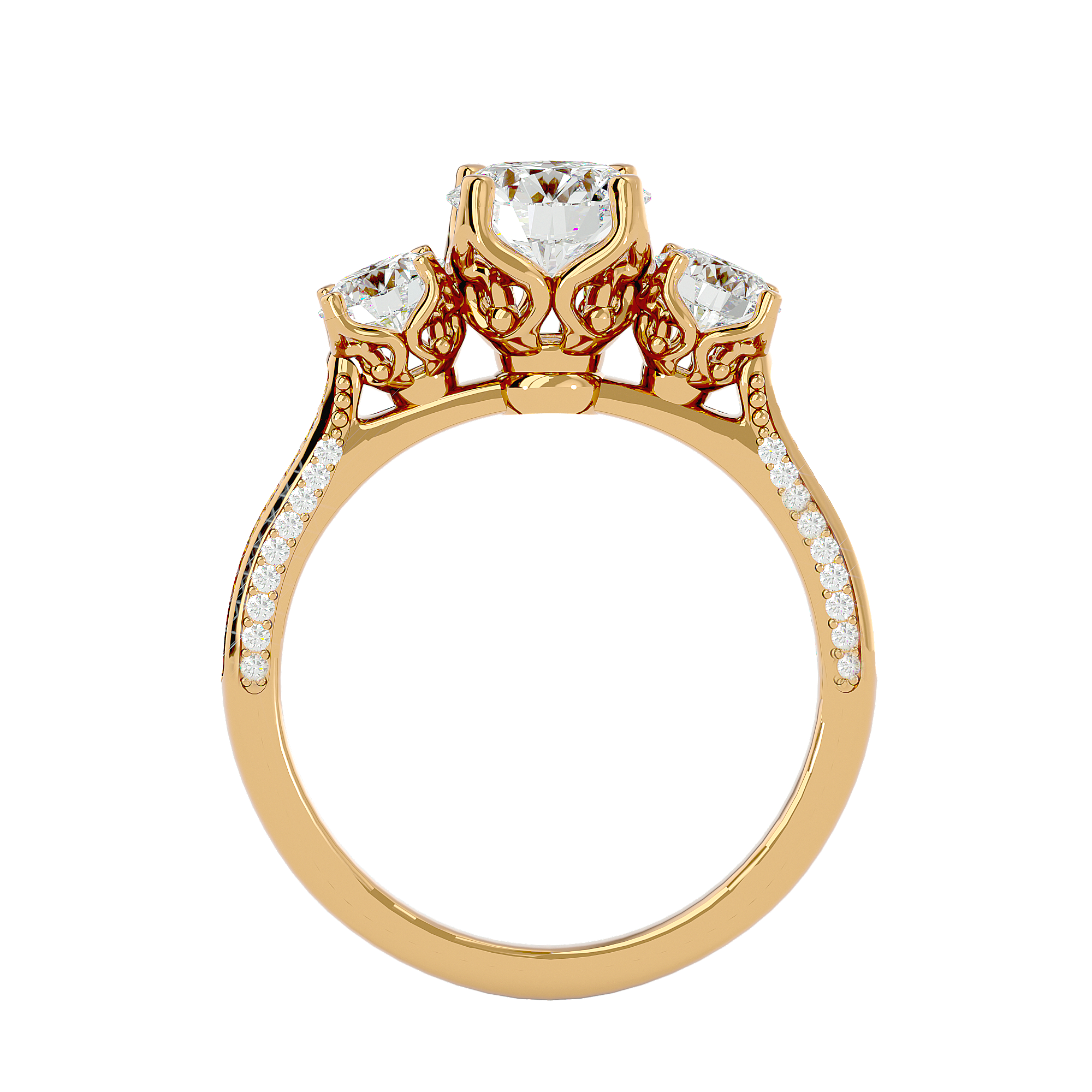 2 ctw Round Three Stone Lab Grown Diamond Ring