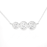 1/2  ctw Round Lab Grown Diamond Three Stone Necklace