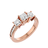 2 ctw Princess-Cut Three Stone Lab Grown Diamond Ring