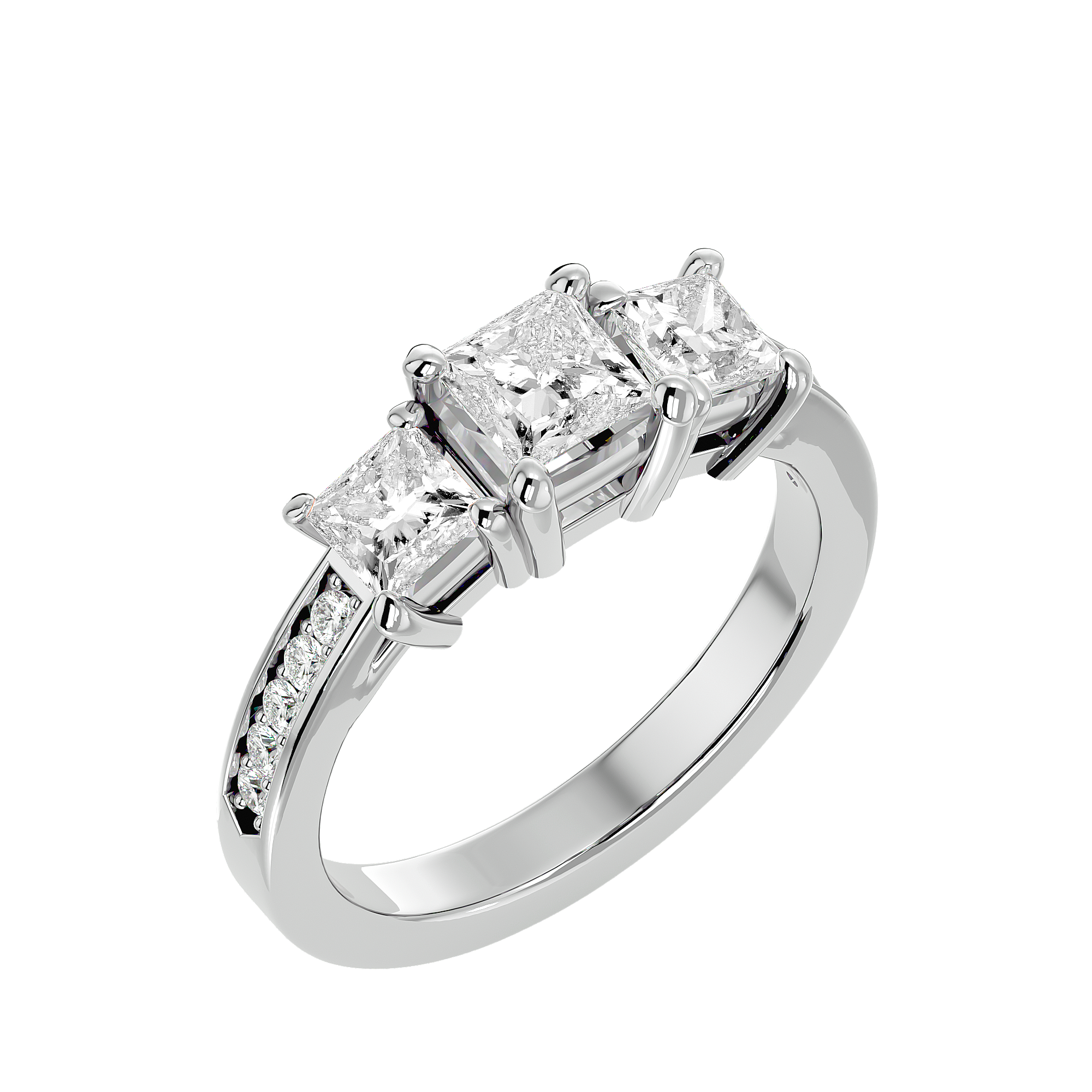 2 ctw Princess-Cut Three Stone Lab Grown Diamond Ring