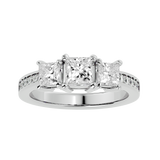 2 ctw Princess-Cut Three Stone Lab Grown Diamond Ring