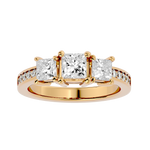 2 ctw Princess-Cut Three Stone Lab Grown Diamond Ring