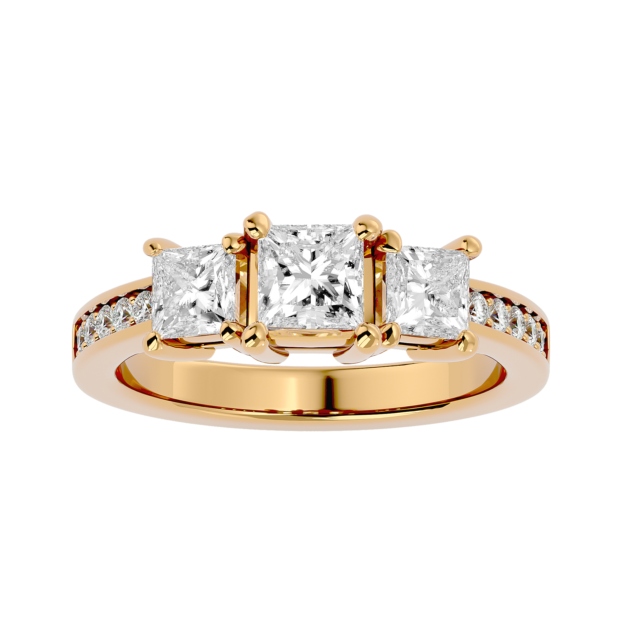 2 ctw Princess-Cut Three Stone Lab Grown Diamond Ring