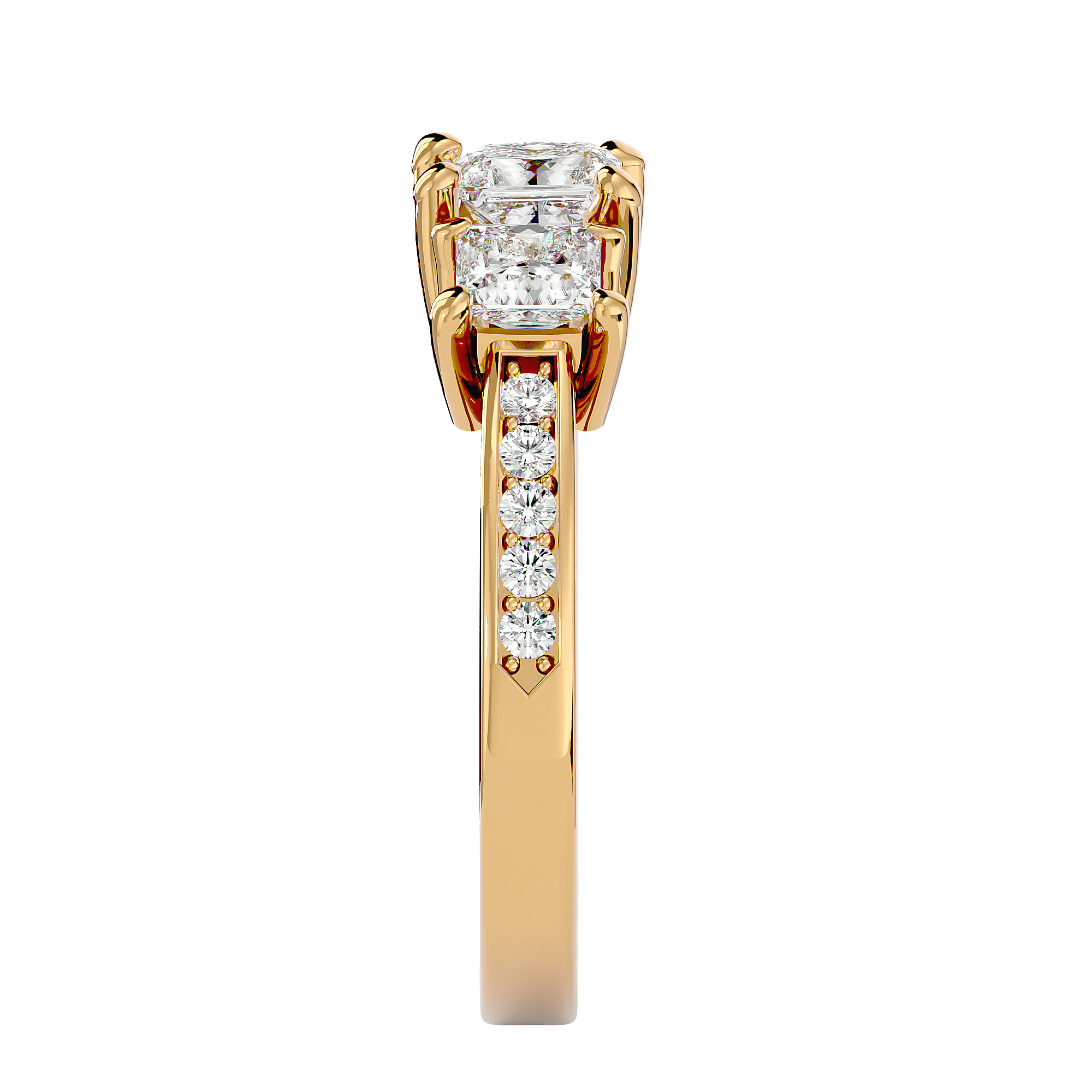 2 ctw Princess-Cut Three Stone Lab Grown Diamond Ring