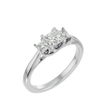 7/8 ctw Princess-Cut Three Stone Lab Grown Diamond Ring