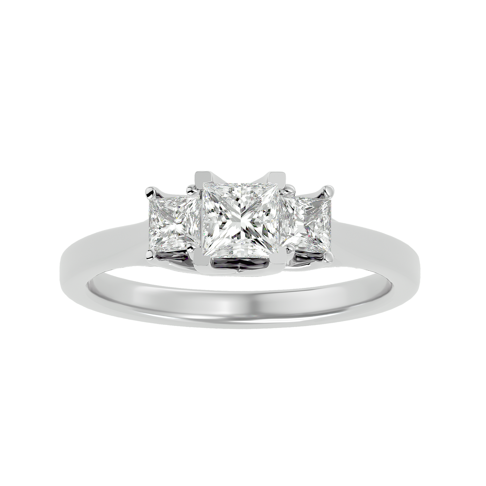 7/8 ctw Princess-Cut Three Stone Lab Grown Diamond Ring