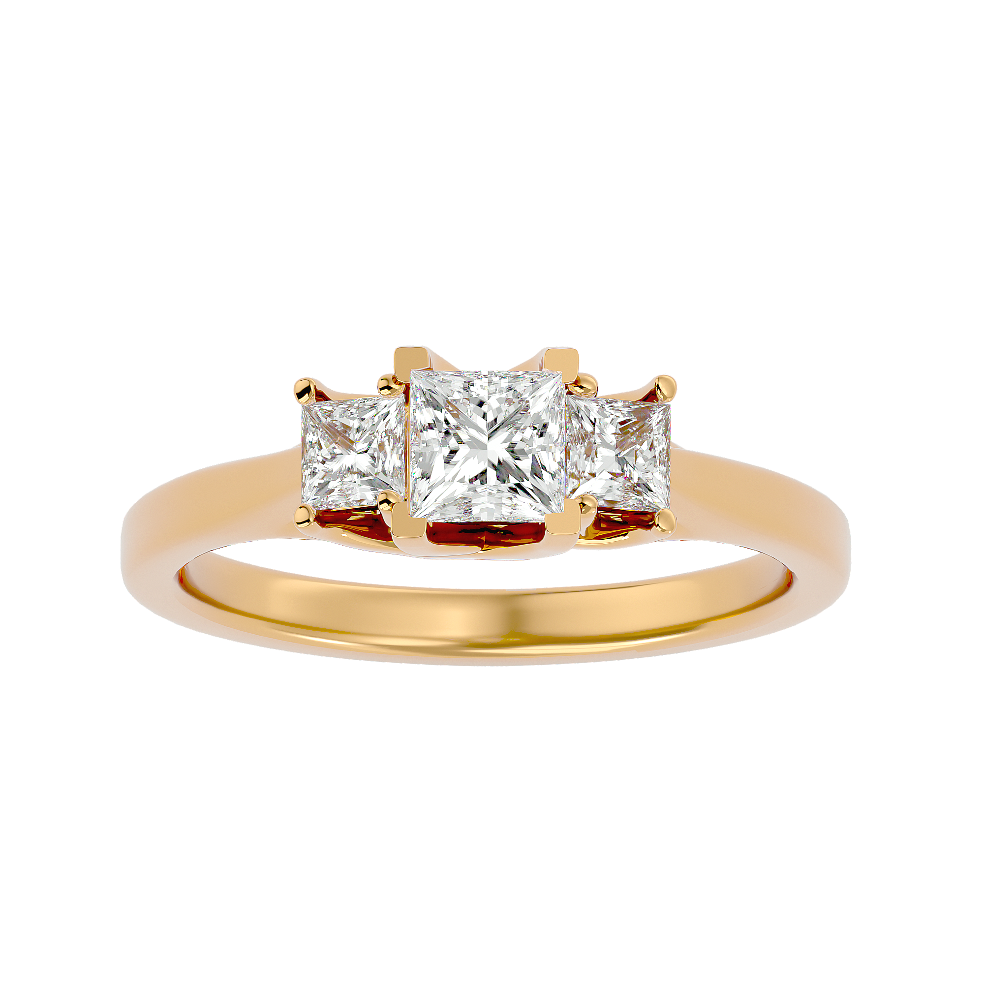 7/8 ctw Princess-Cut Three Stone Lab Grown Diamond Ring