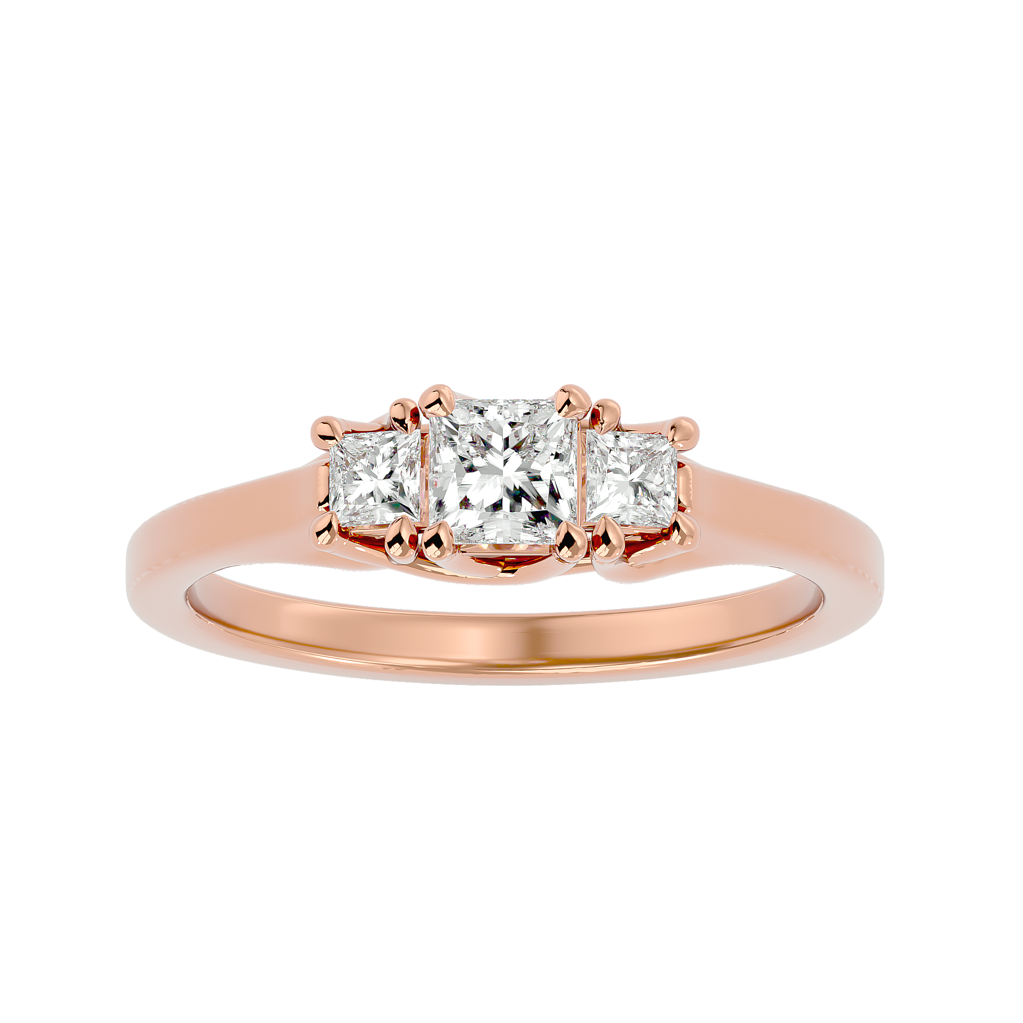 1/2 ctw Princess-Cut Three Stone Lab Grown Diamond Ring