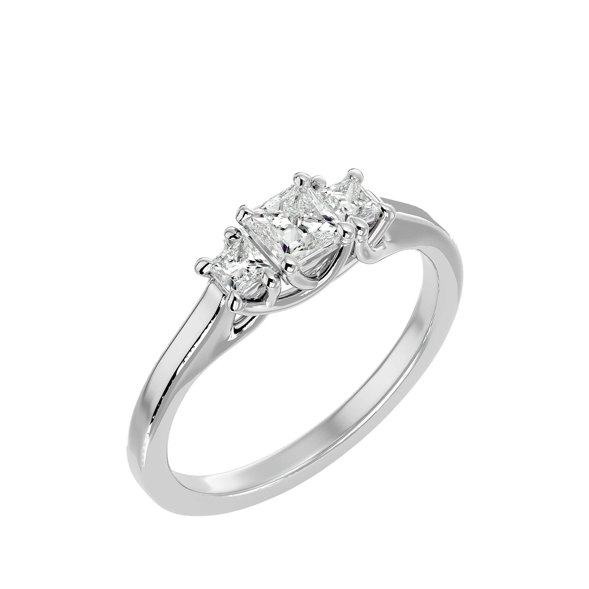 1/2 ctw Princess-Cut Three Stone Lab Grown Diamond Ring