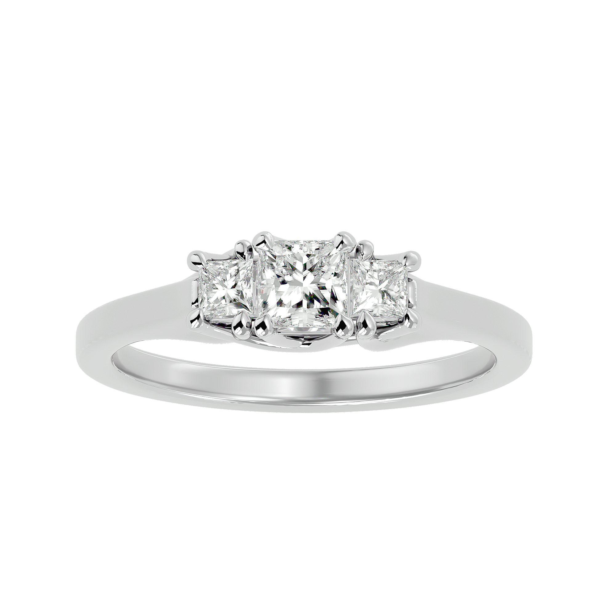 1/2 ctw Princess-Cut Three Stone Lab Grown Diamond Ring