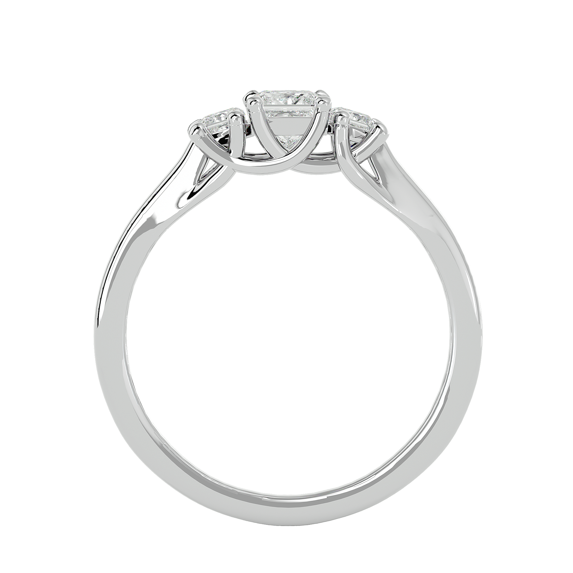 1/2 ctw Princess-Cut Three Stone Lab Grown Diamond Ring