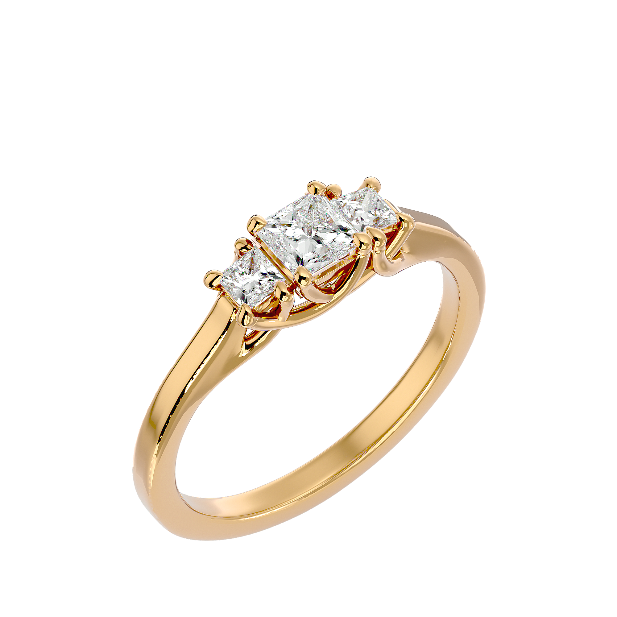 1/2 ctw Princess-Cut Three Stone Lab Grown Diamond Ring