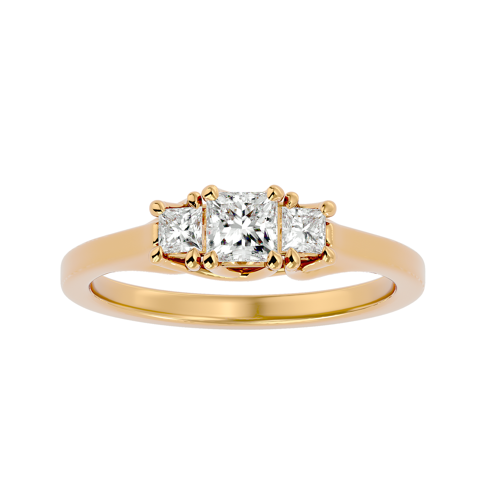 1/2 ctw Princess-Cut Three Stone Lab Grown Diamond Ring