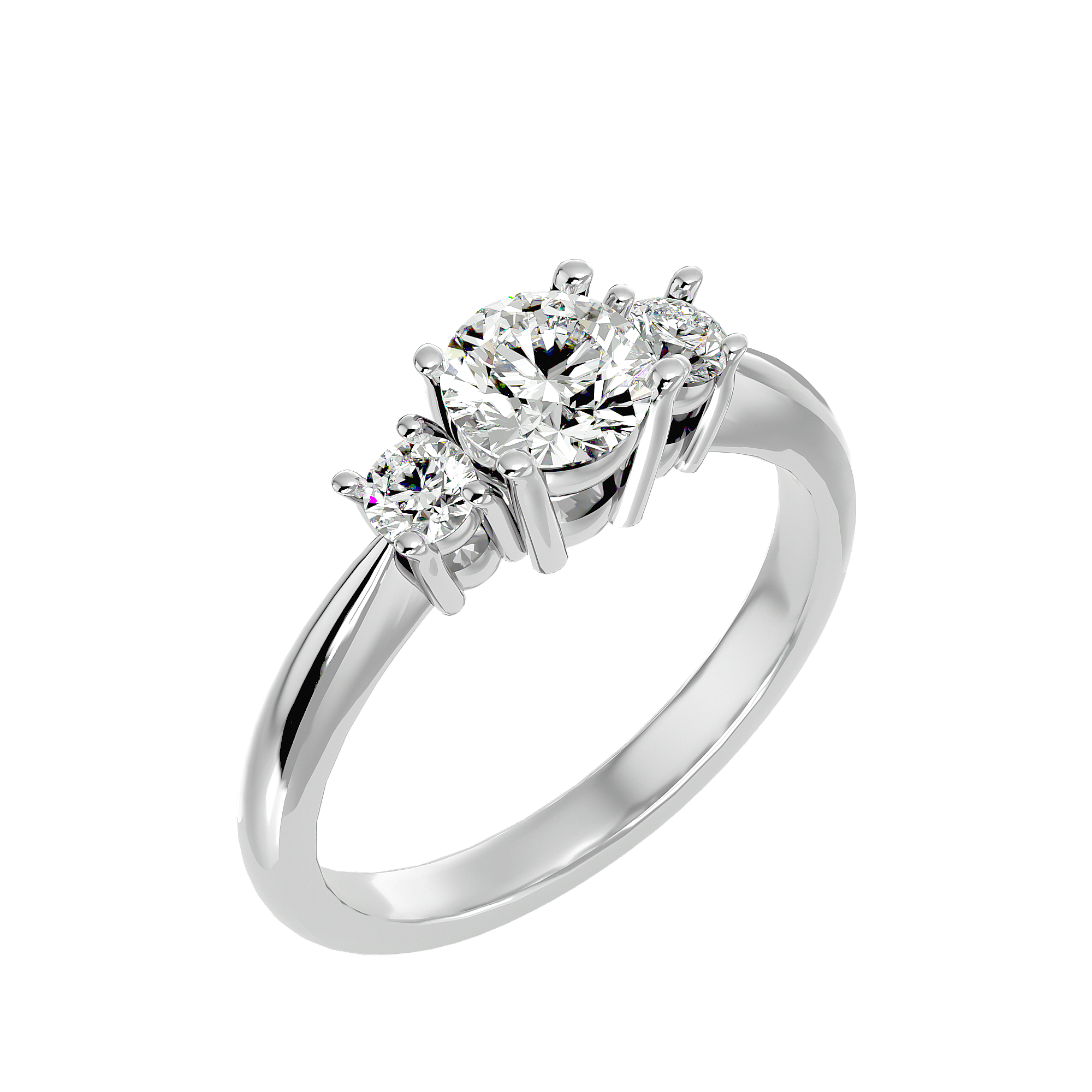 1 ctw Round Three Stone Lab Grown Diamond Ring