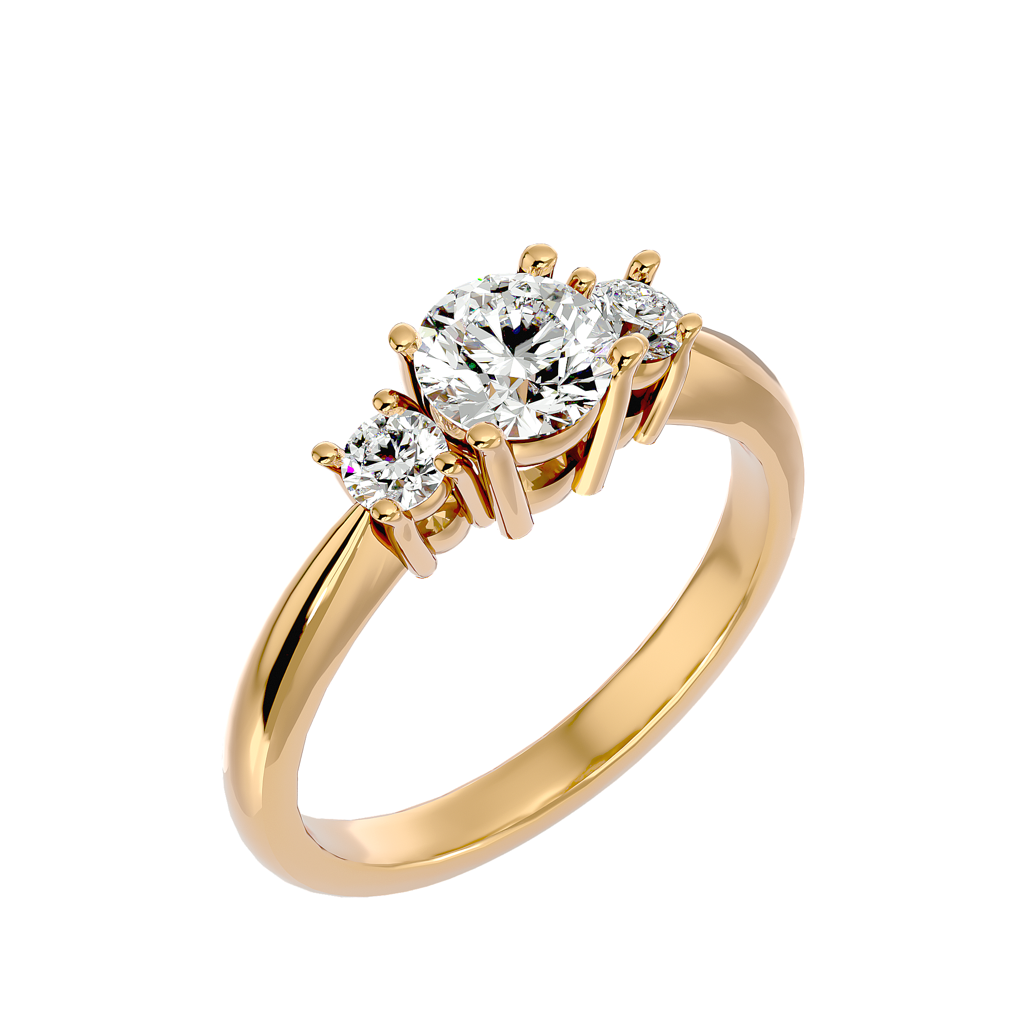 1 ctw Round Three Stone Lab Grown Diamond Ring