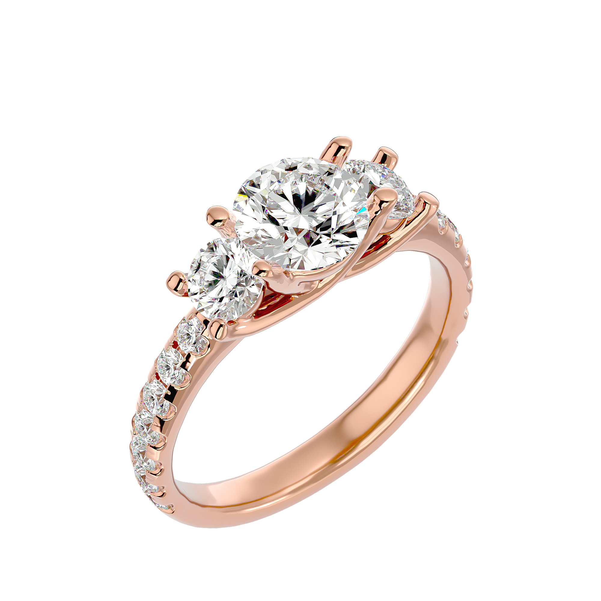 2 1/2 ctw Round Three Stone Lab Grown Diamond Ring