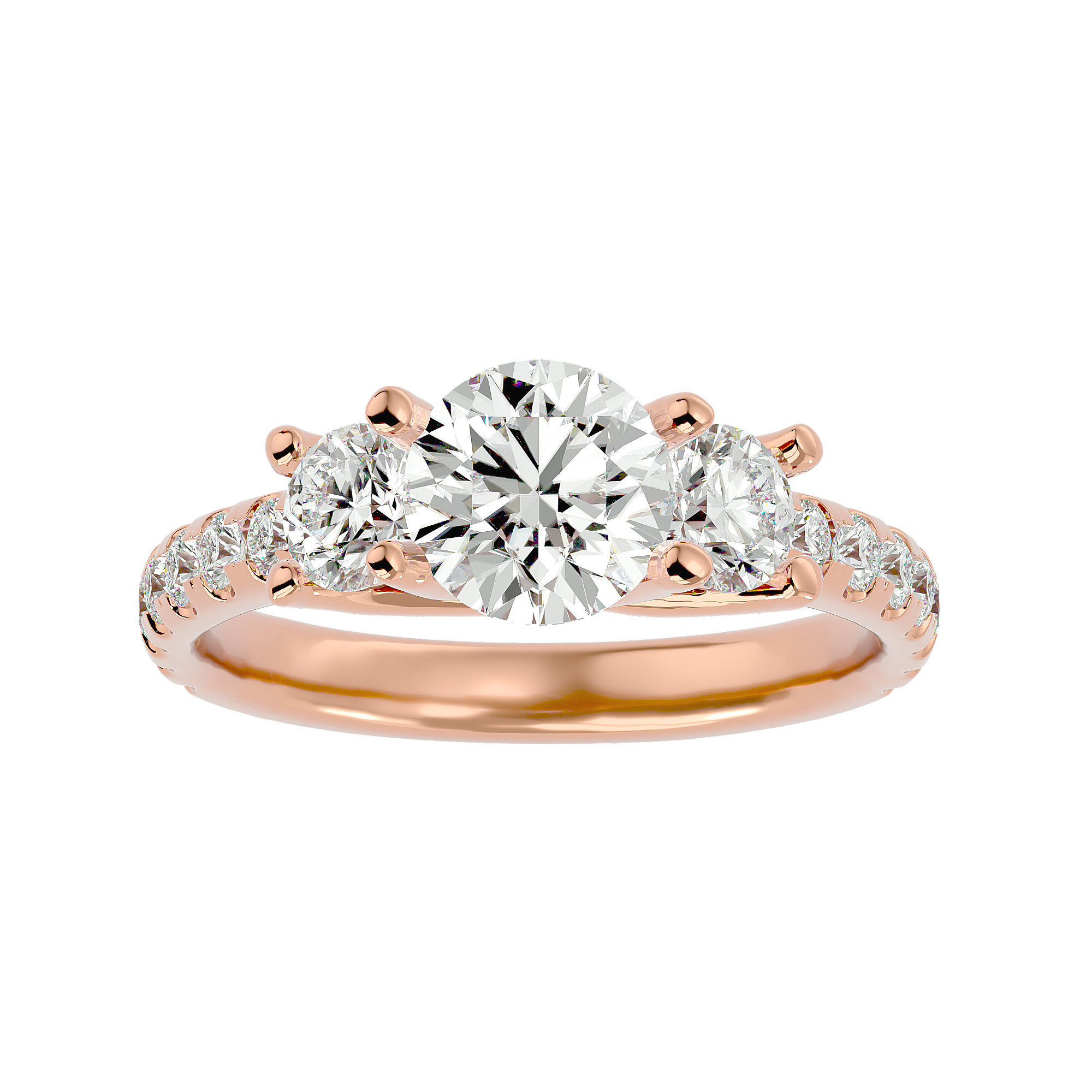 2 1/2 ctw Round Three Stone Lab Grown Diamond Ring