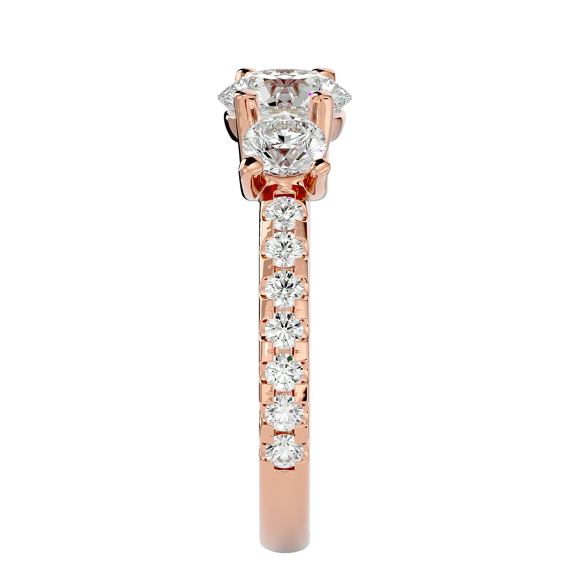 2 1/2 ctw Round Three Stone Lab Grown Diamond Ring