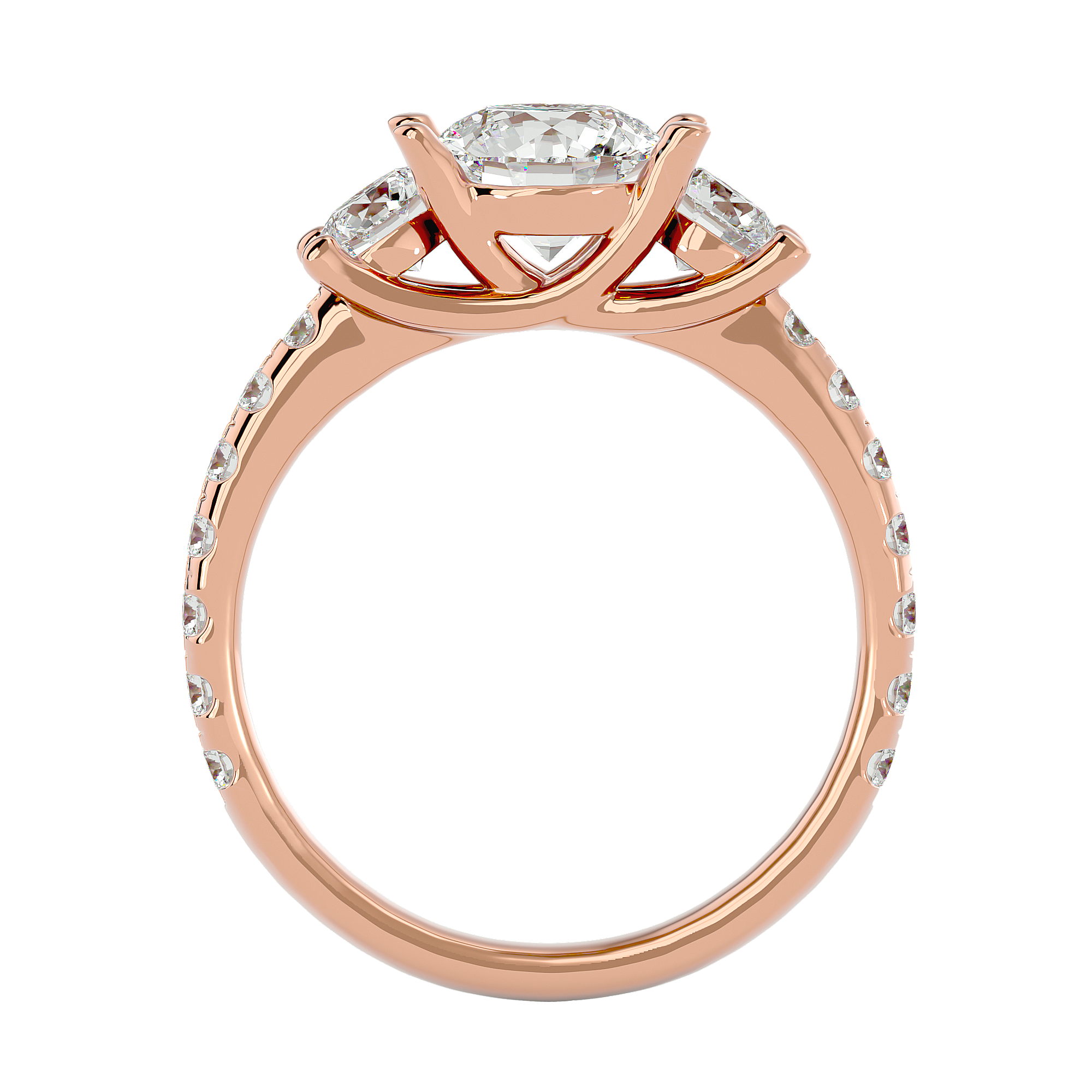 2 1/2 ctw Round Three Stone Lab Grown Diamond Ring