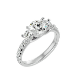 2 1/2 ctw Round Three Stone Lab Grown Diamond Ring