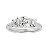 2 1/2 ctw Round Three Stone Lab Grown Diamond Ring
