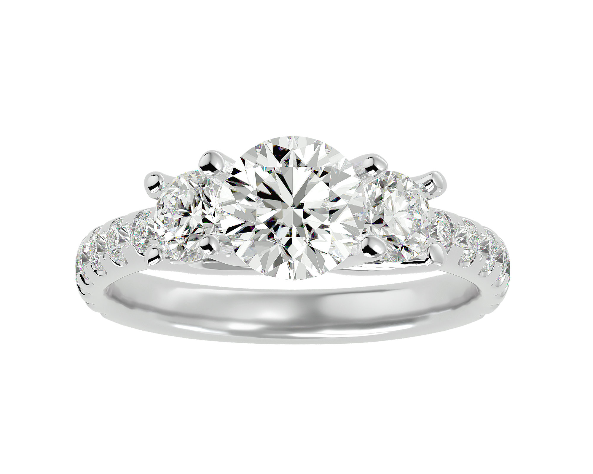 2 1/2 ctw Round Three Stone Lab Grown Diamond Ring