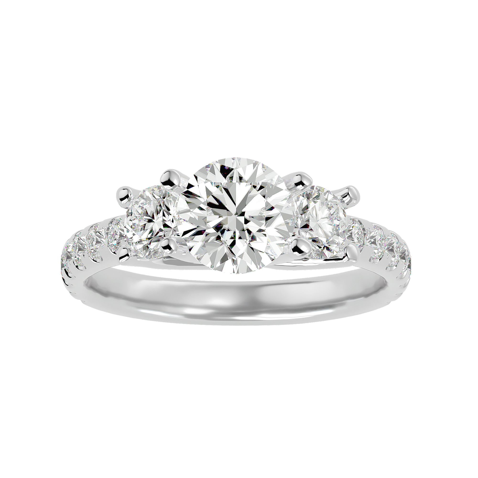 2 1/2 ctw Round Three Stone Lab Grown Diamond Ring