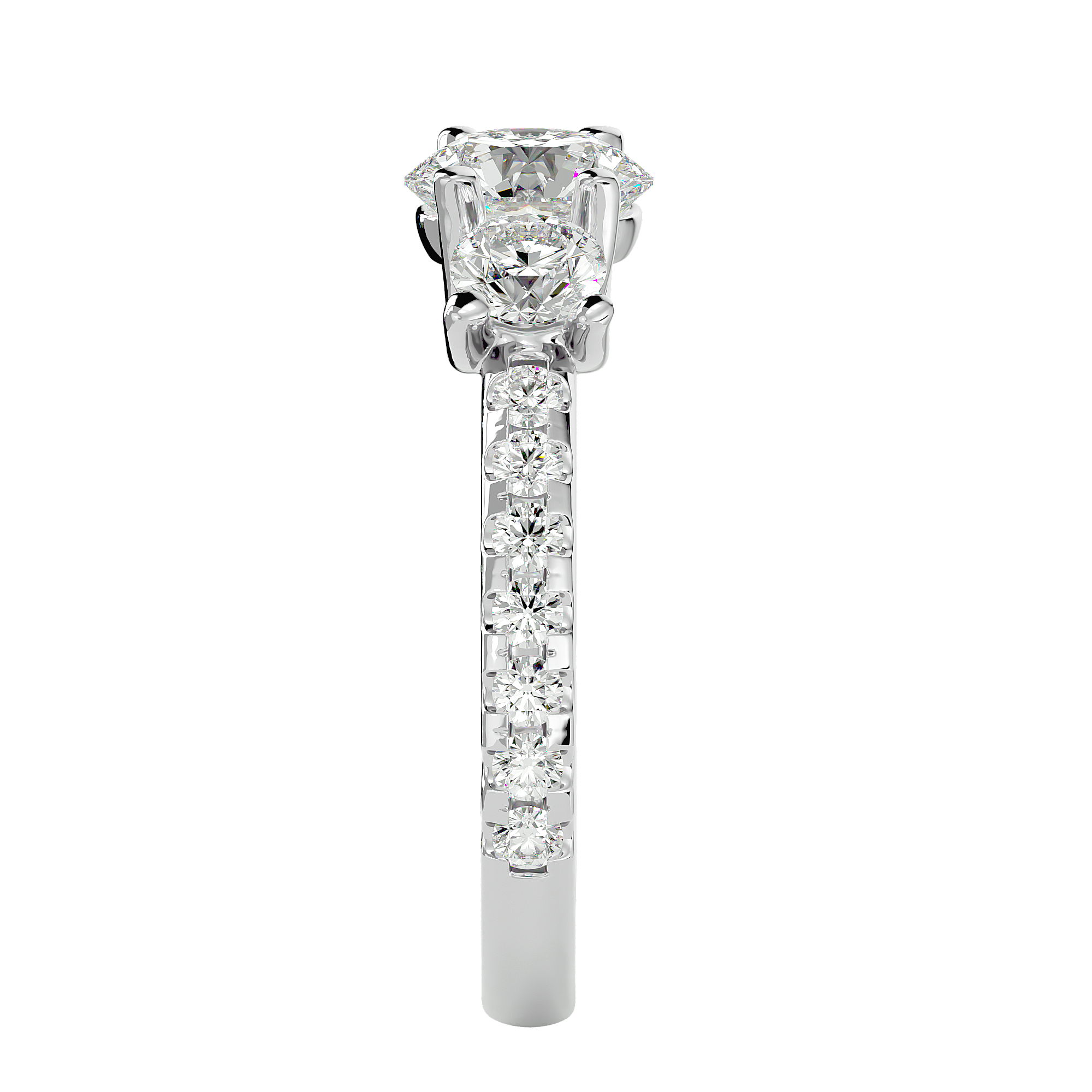 2 1/2 ctw Round Three Stone Lab Grown Diamond Ring