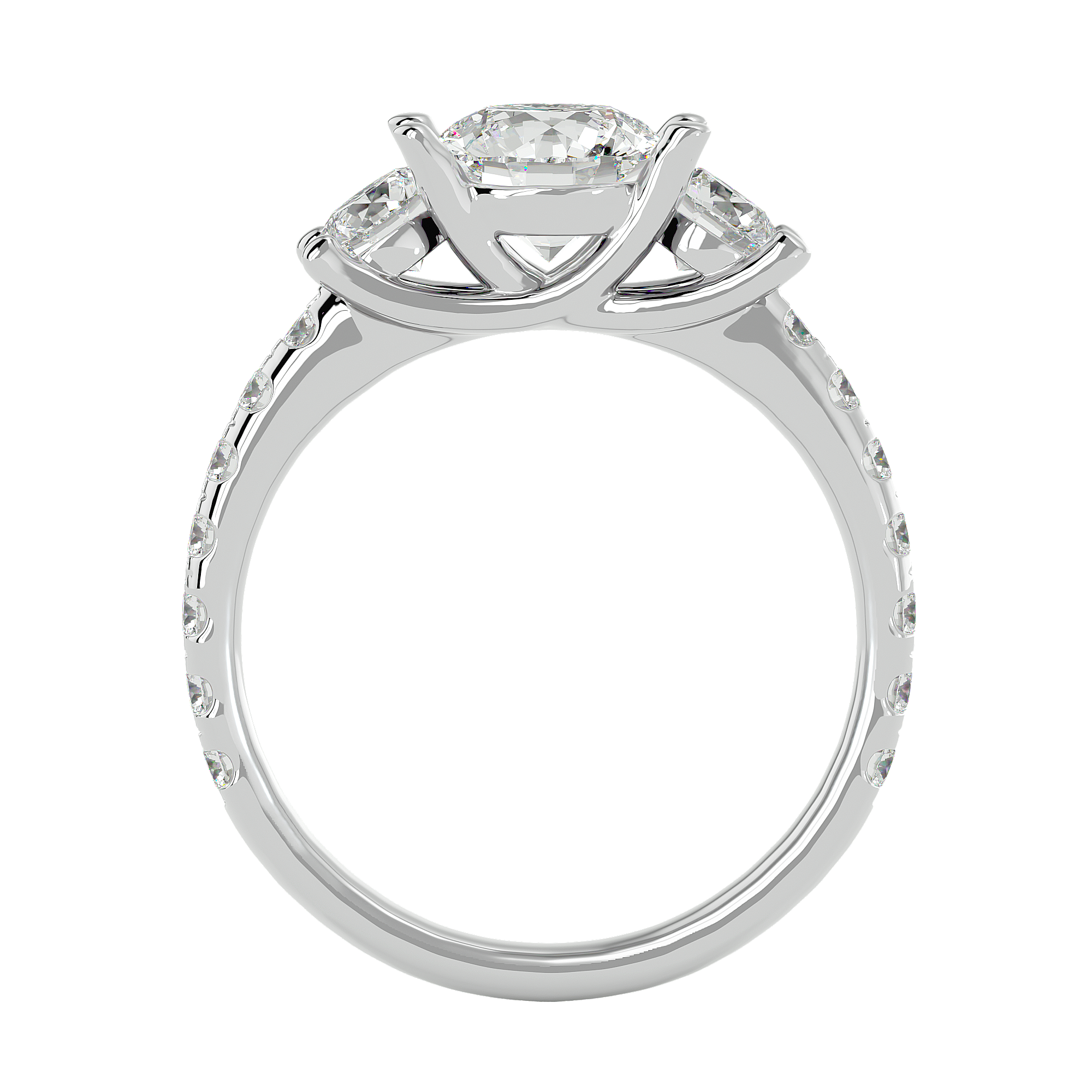 2 1/2 ctw Round Three Stone Lab Grown Diamond Ring